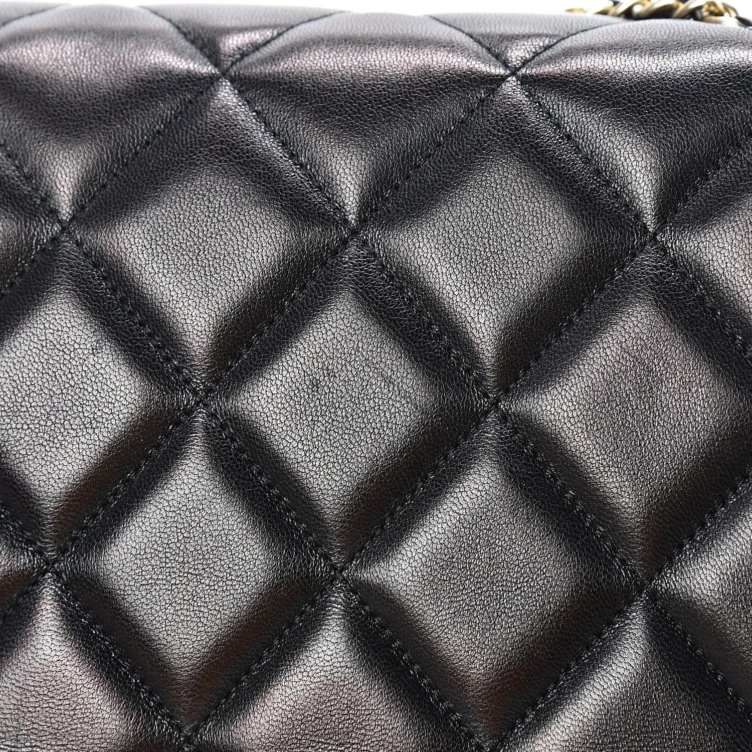 Chanel Lambskin Quilted Medium Diamond CC Flap Black 16 of 20