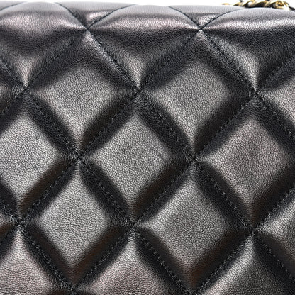 Chanel Lambskin Quilted Medium Diamond CC Flap Black 16 of 20