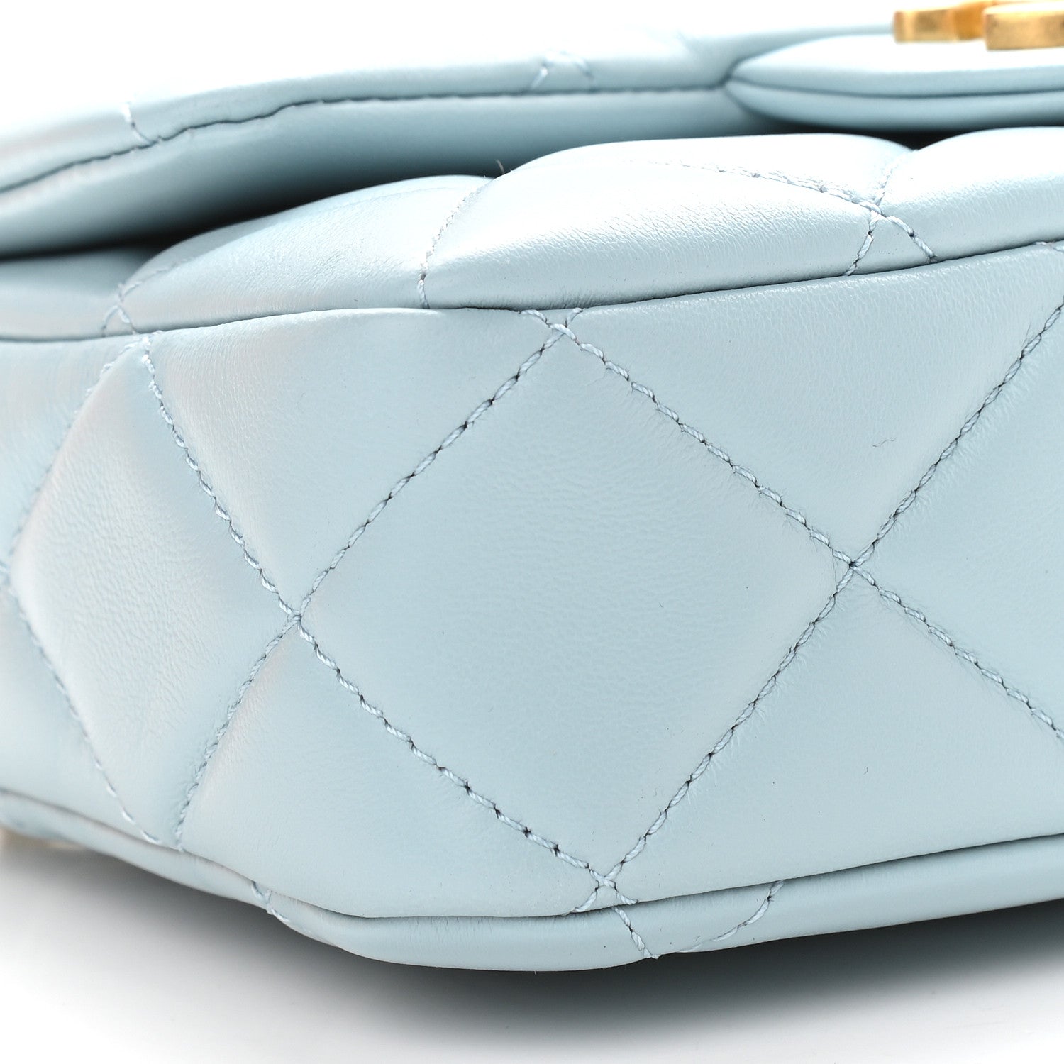Chanel Lambskin Enamel Quilted Pending CC Mini Square Flap Light Blue 8 of 9