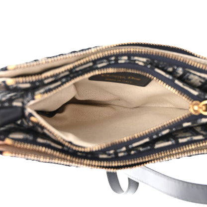 Christian Dior Oblique Saddle Pouch With Strap Navy Blue 5 of 12