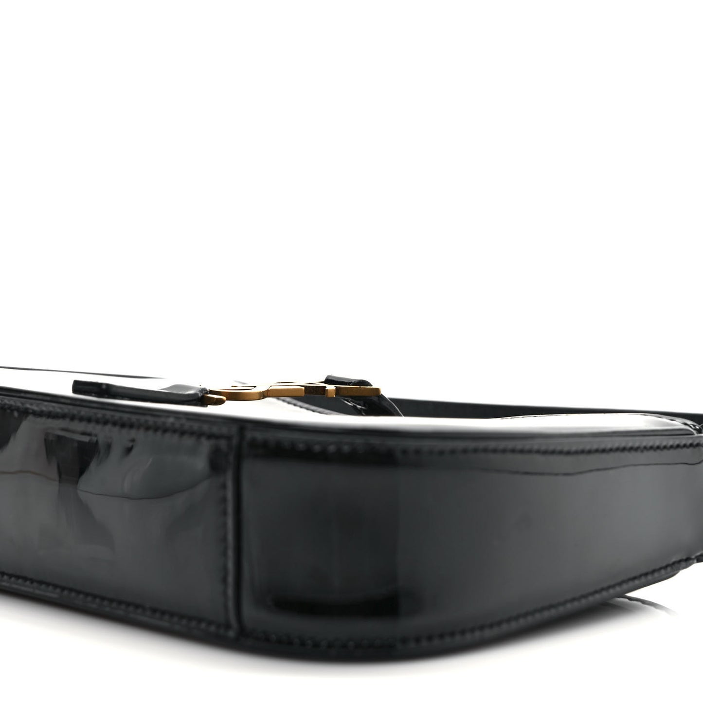 Patent Calfskin Le 5 A 7 Mini Hobo Black