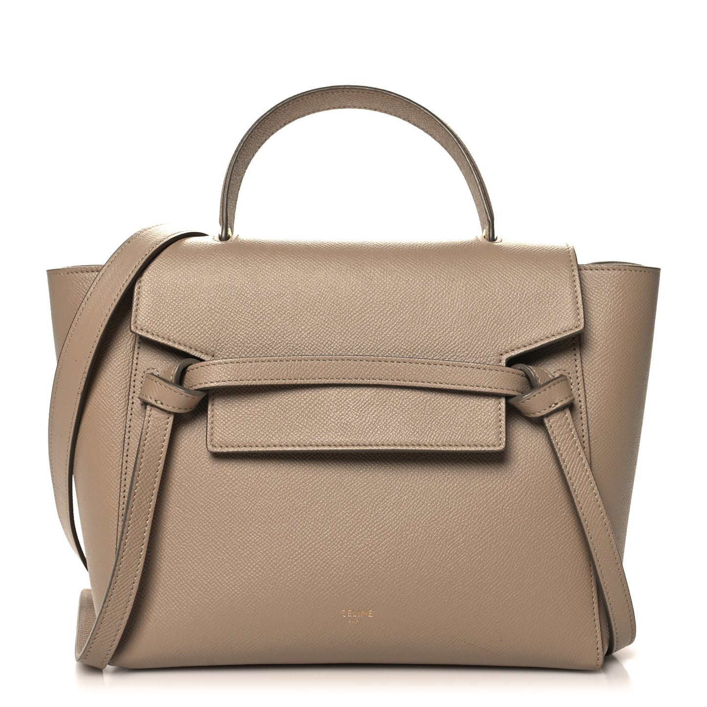 Grained Calfskin Micro Belt Bag Light Taupe