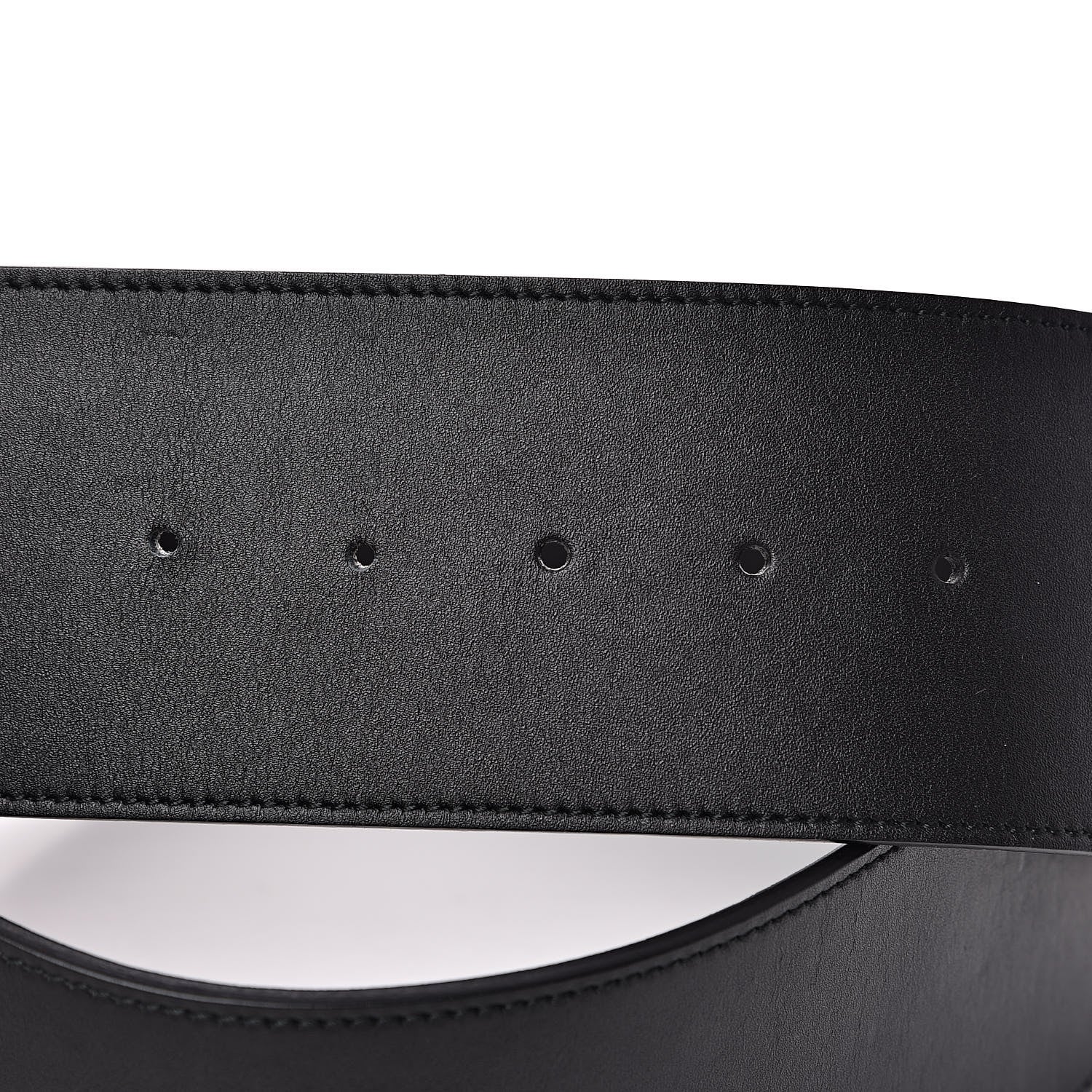 Gucci Moon Calfskin Pearl Double G 70mm Belt 90 36 Black Cream 5 of 6