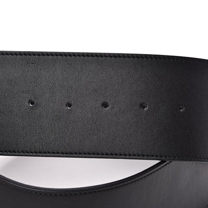 Gucci Moon Calfskin Pearl Double G 70mm Belt 90 36 Black Cream 5 of 6