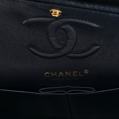 Chanel Denim Quilted Small Double Flap Dark Blue Orange 6 of 10