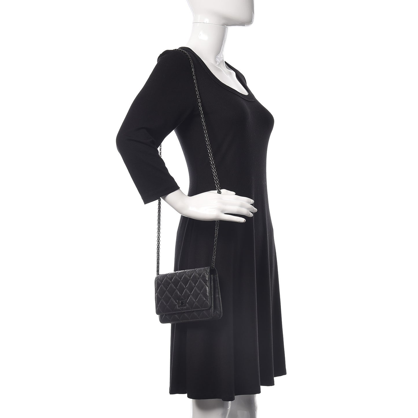 Aged Calfskin Quilted Reissue Wallet On Chain WOC So Black
