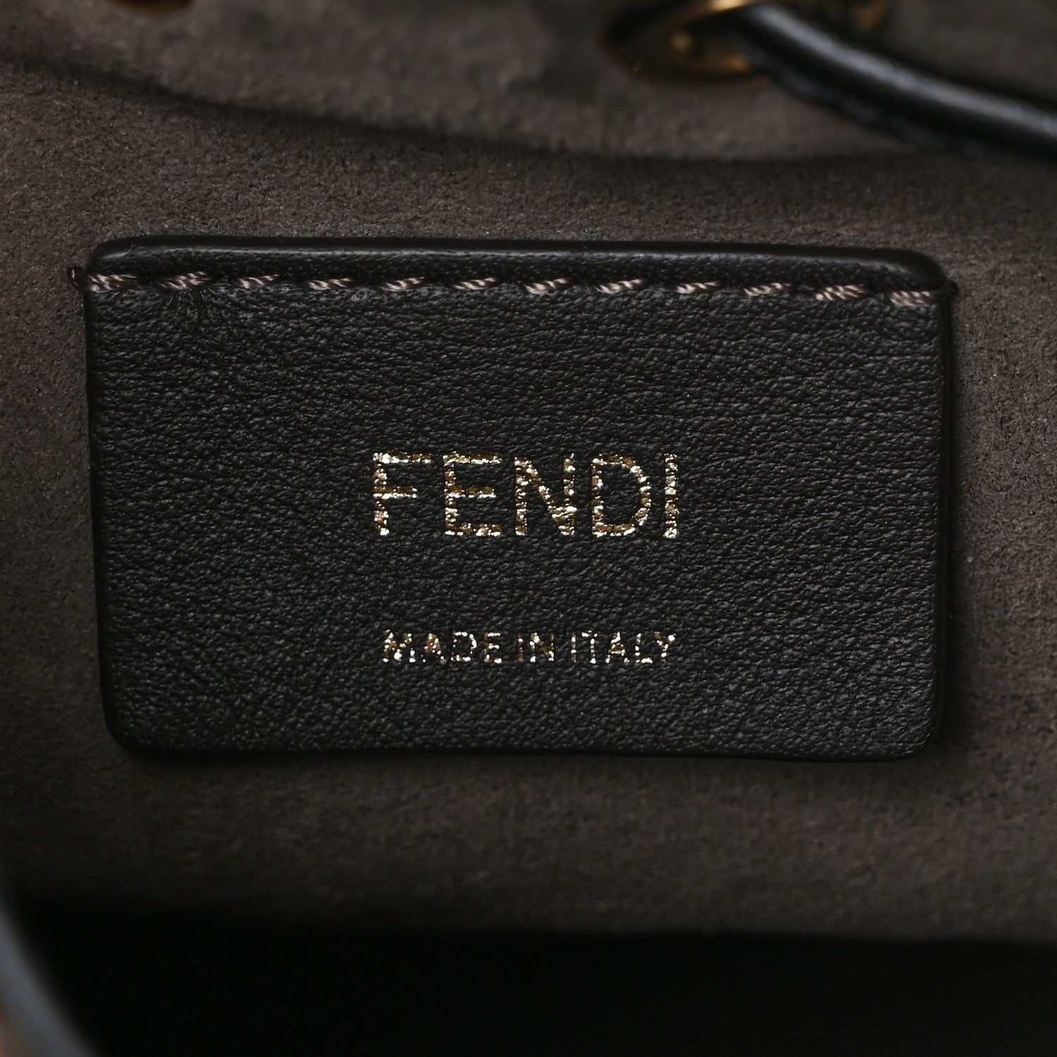 Fendi Vitello Liberty F is Fendi Bi-Color FF 1974 Embossed Mini Mon Tresor Bucket Bag Maya Black 6 of 10