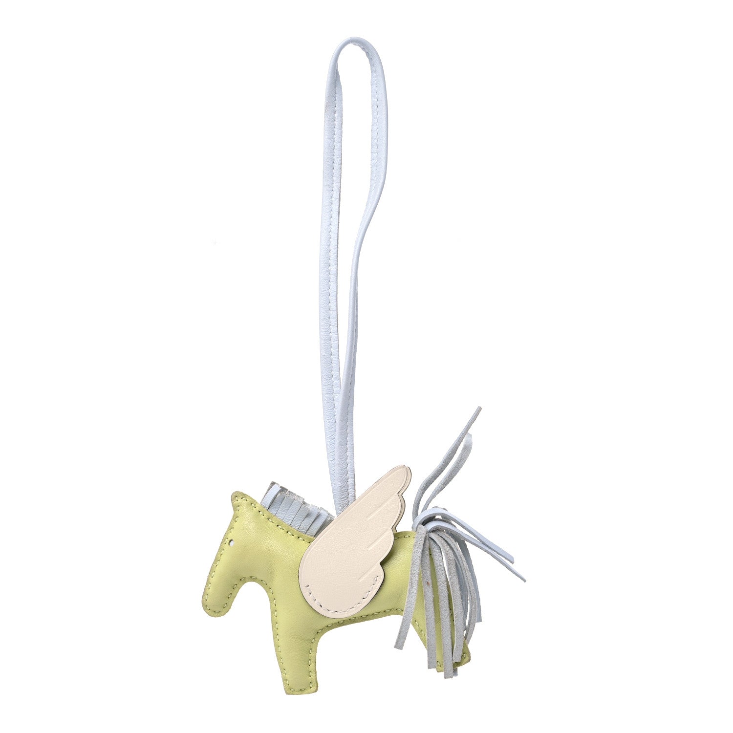 Hermes Milo Lambskin Grigri Rodeo Pegase Horse Bag Charm PM Jaune Bourgeon Bleu Brume Nata 1 of 4