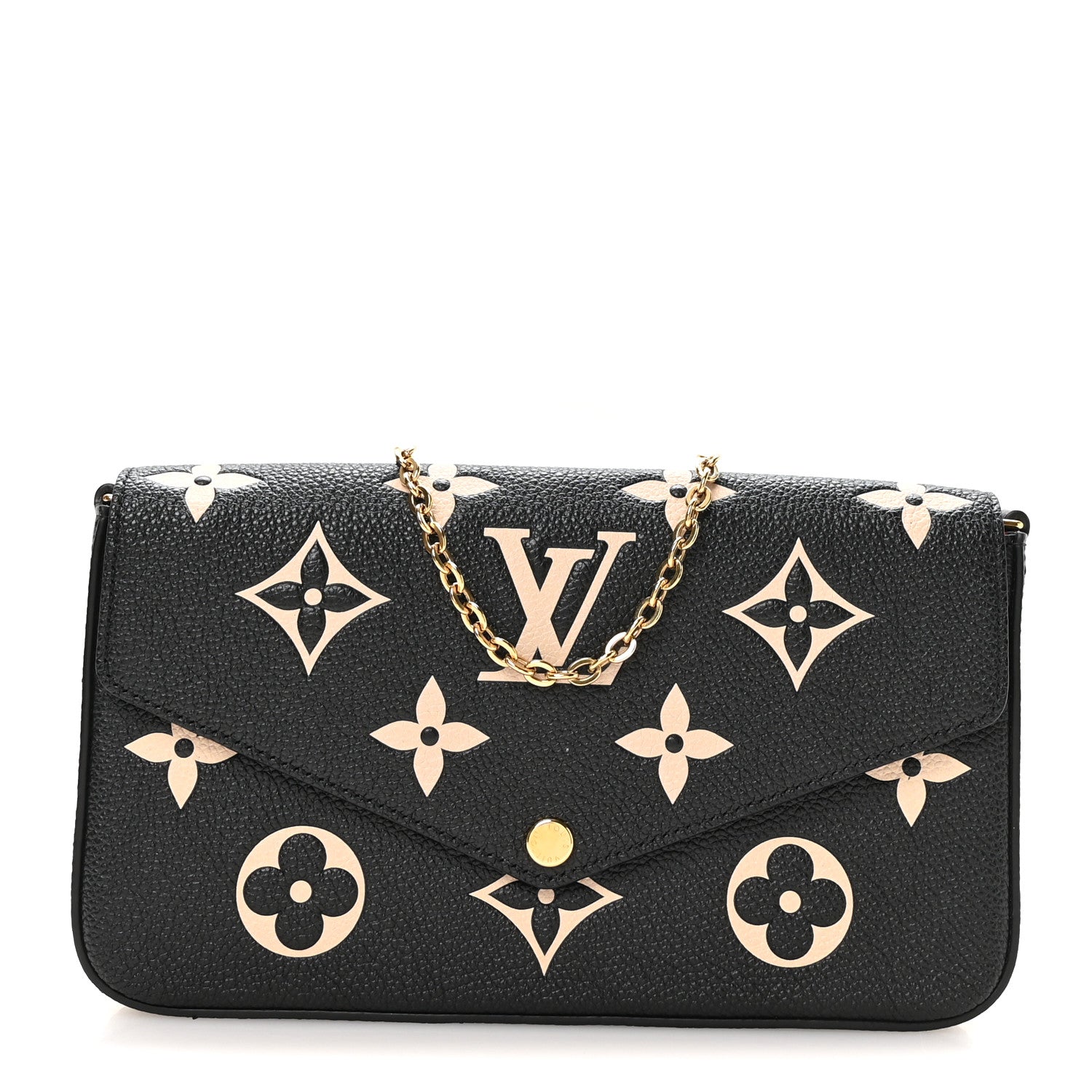 Louis Vuitton Empreinte Monogram Giant Felicie Pochette Black Beige 1 of 10
