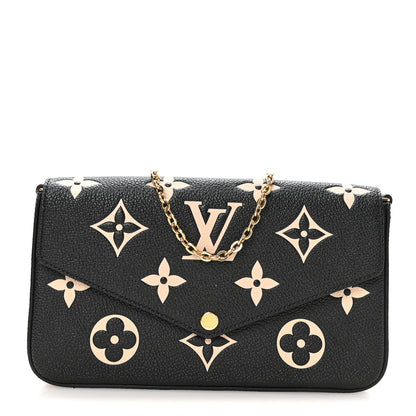 Louis Vuitton Empreinte Monogram Giant Felicie Pochette Black Beige 1 of 10