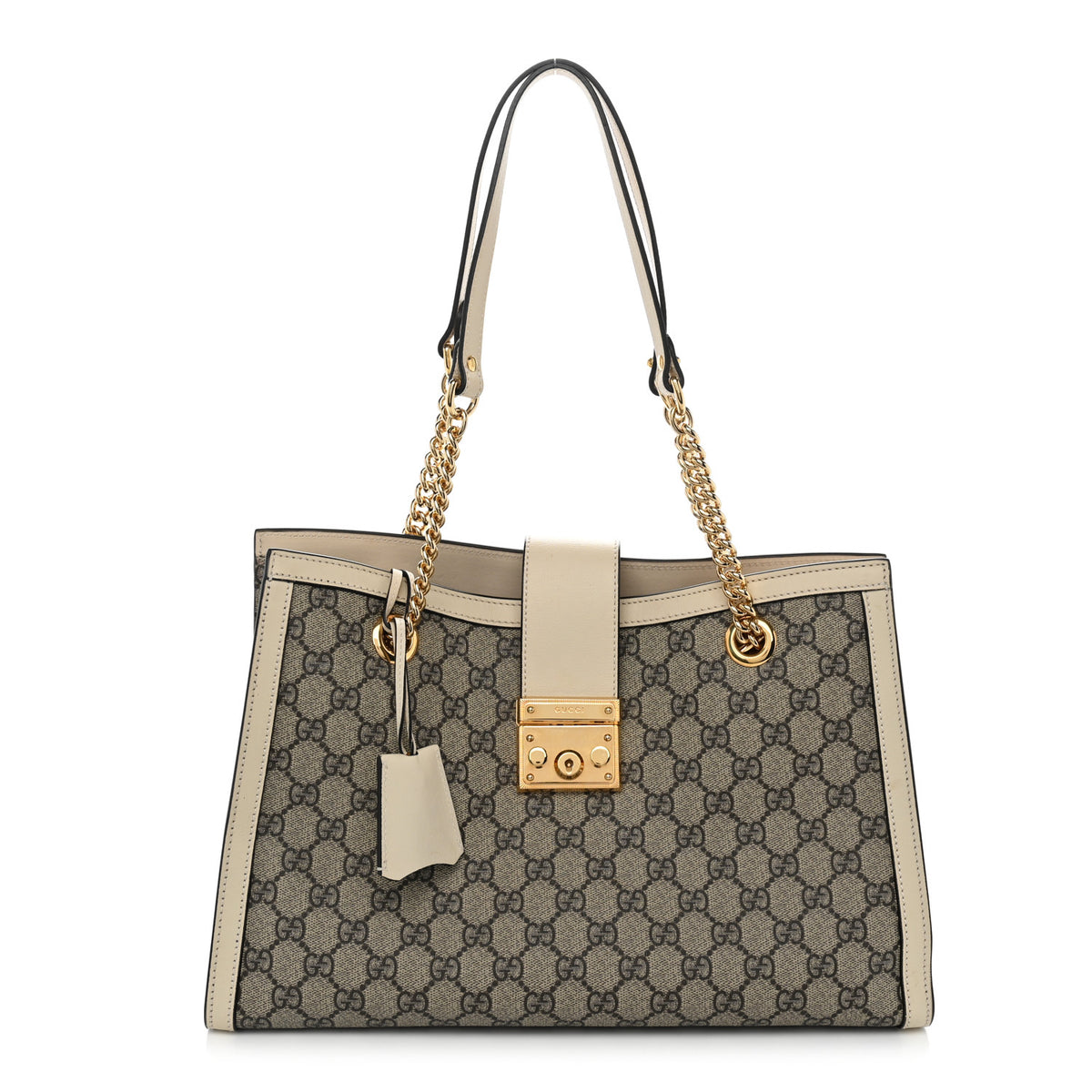 Gucci GG Supreme Monogram Medium Padlock Tote White 1 of 10