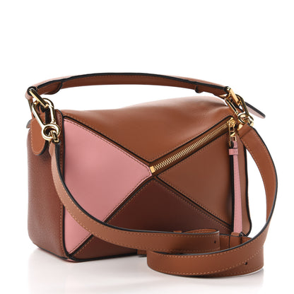 Loewe Calfskin Small Puzzle Bag Tan Medium Pink 3 of 9