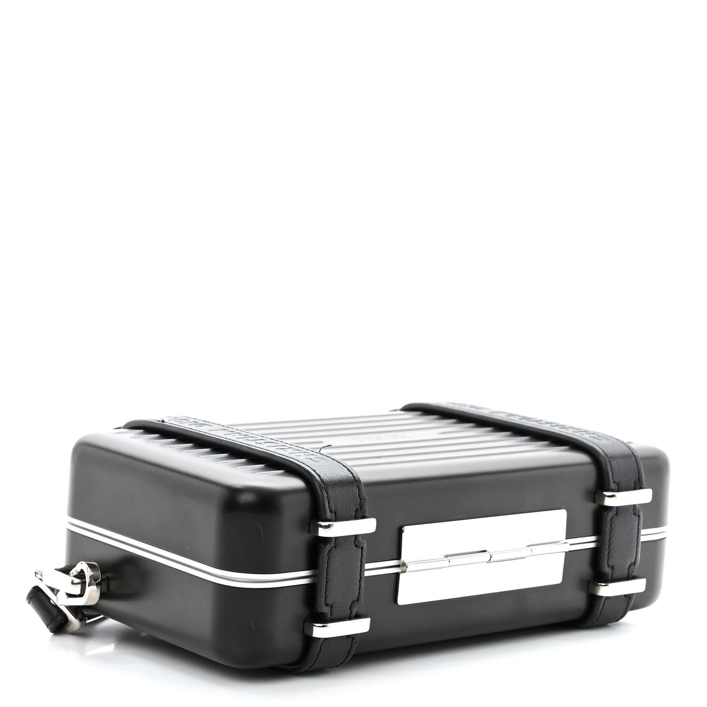 X RIMOWA Aluminum Personal Clutch On Strap Black