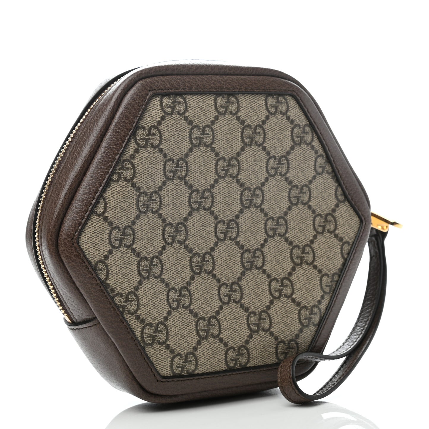 GG Supreme Monogram Web Ophidia Wristlet Pouch Beige New Acero