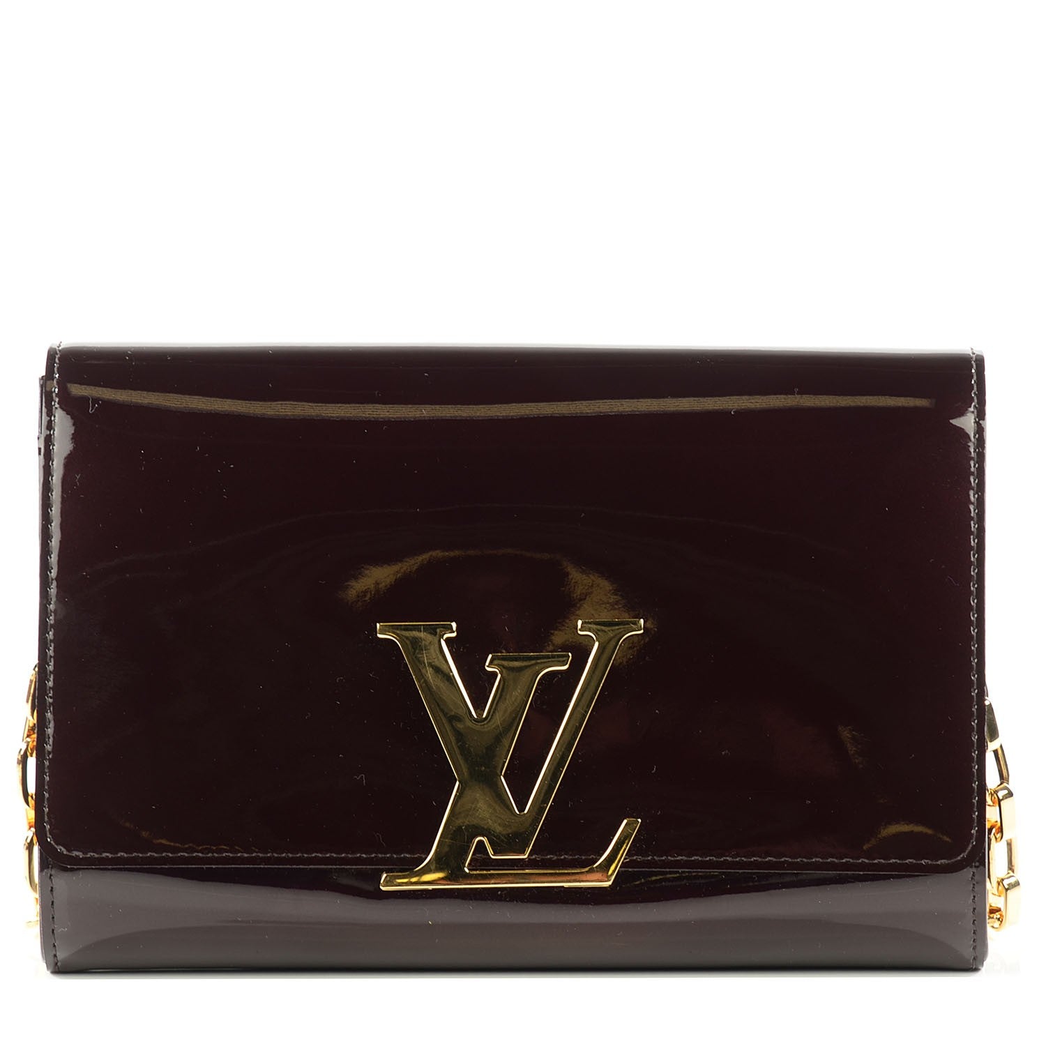 Louis Vuitton Patent Calfskin Chain Louise GM Amarante 1 of 8