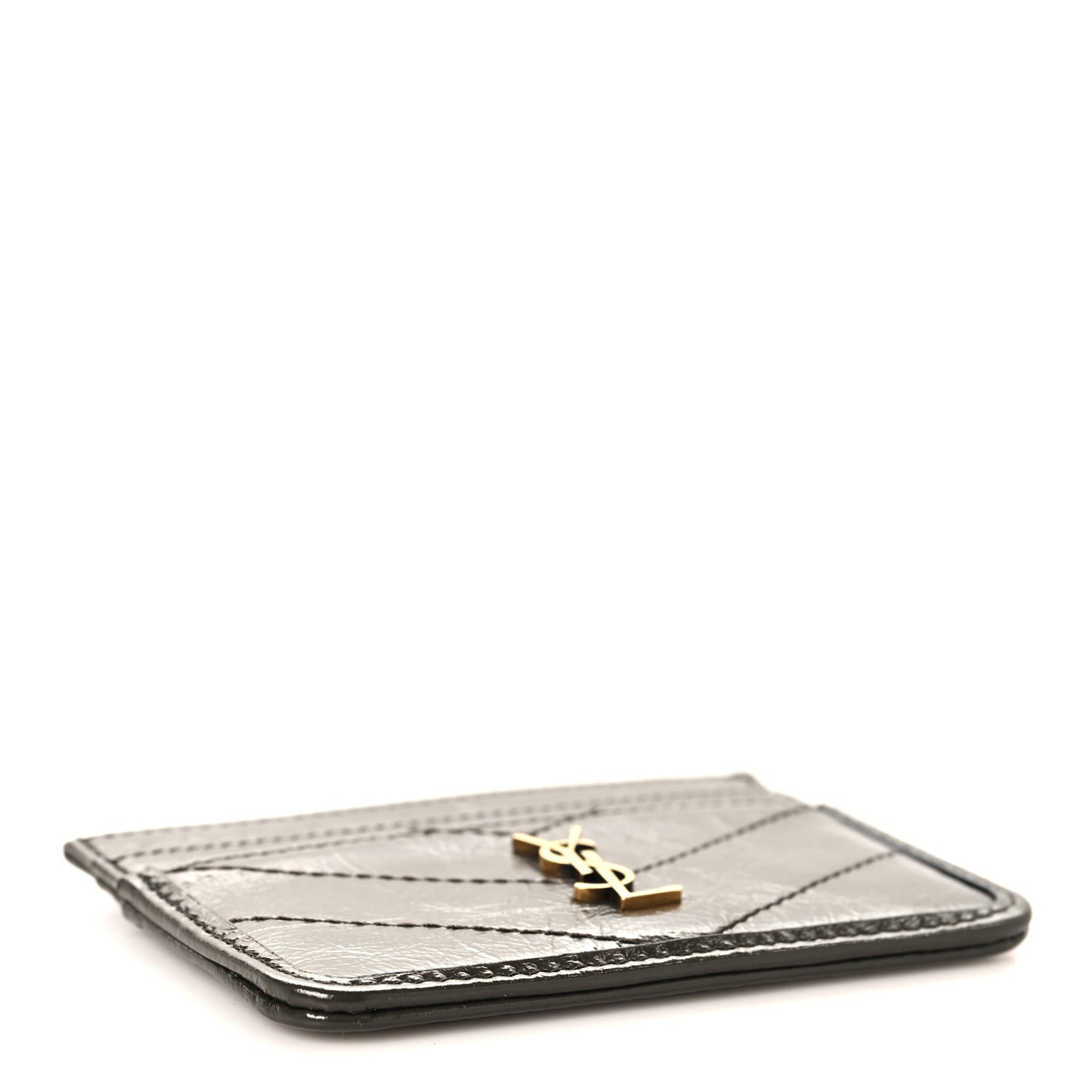 Crinkled Calfskin Matelasse Monogram Niki Card Case Light Musk