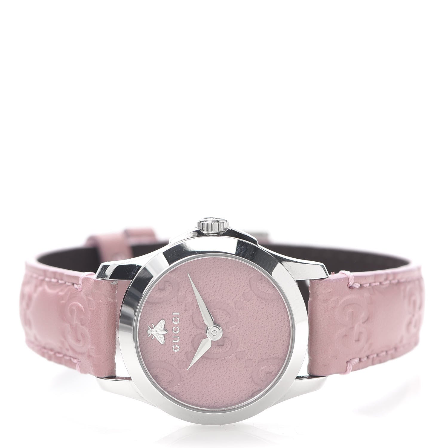 Gucci Stainless Steel Calfskin 27mm G-Timeless Quartz Watch Pink 3 of 8