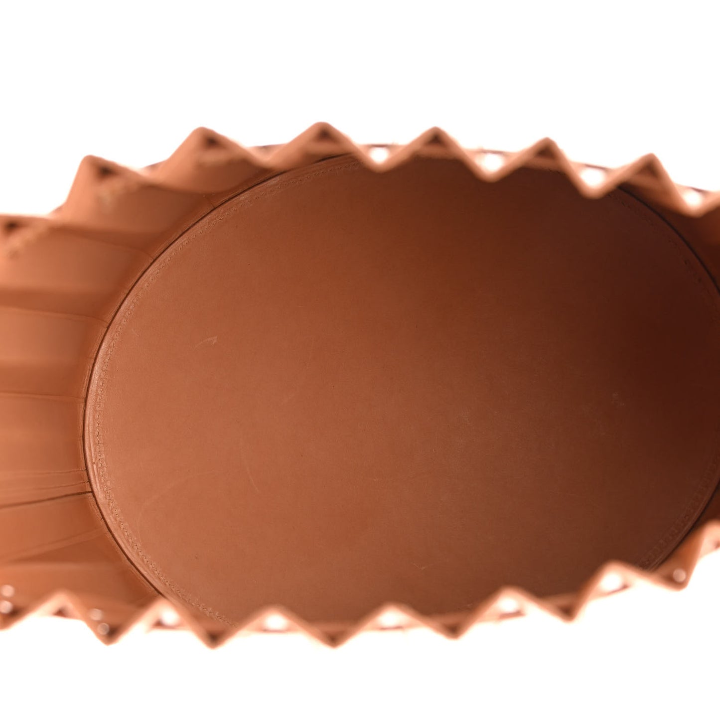 Vegetable Tanned Calfskin Pleated Bucket Bag Camello