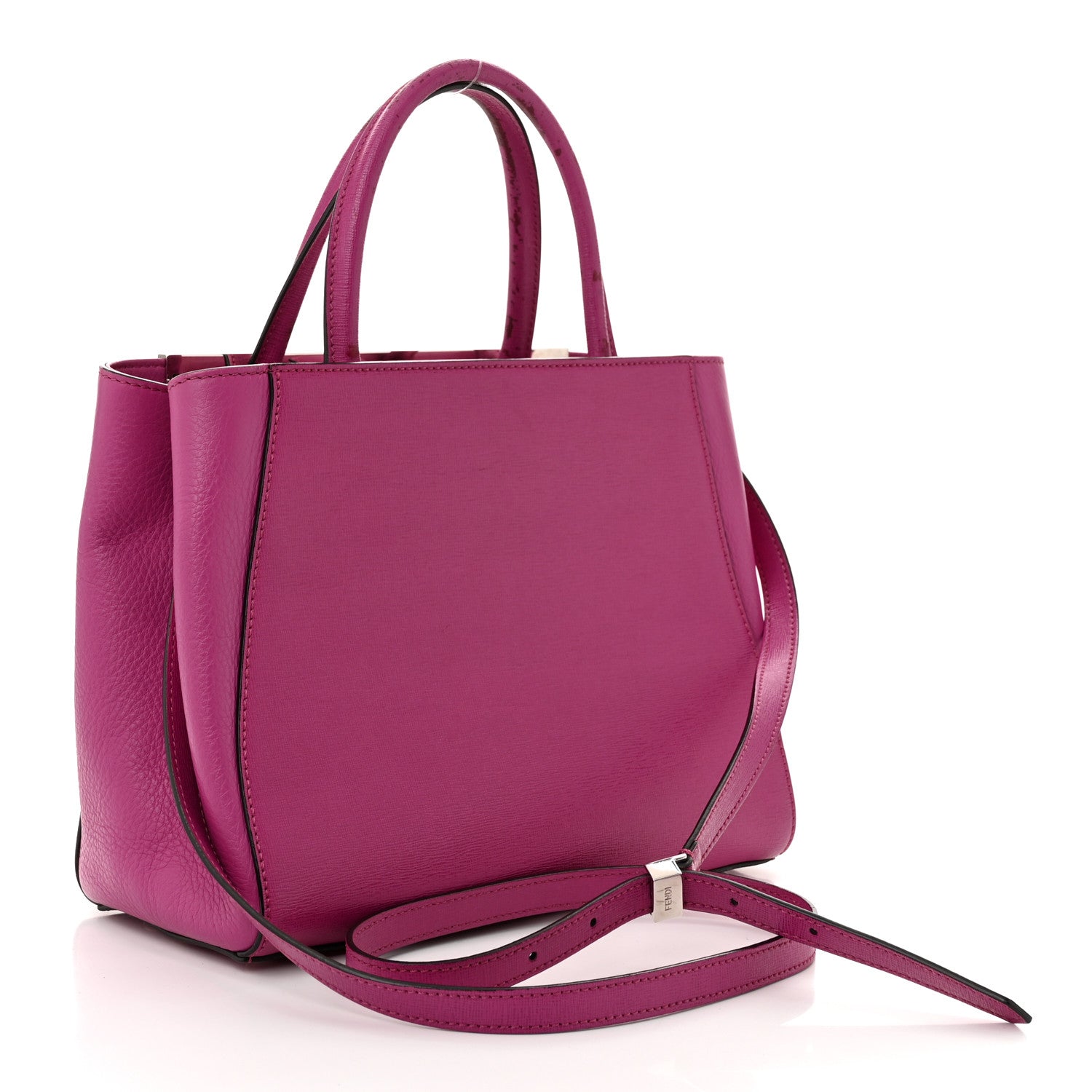 Fendi Vitello Elite Petite 2Jours Tote Magenta 3 of 11