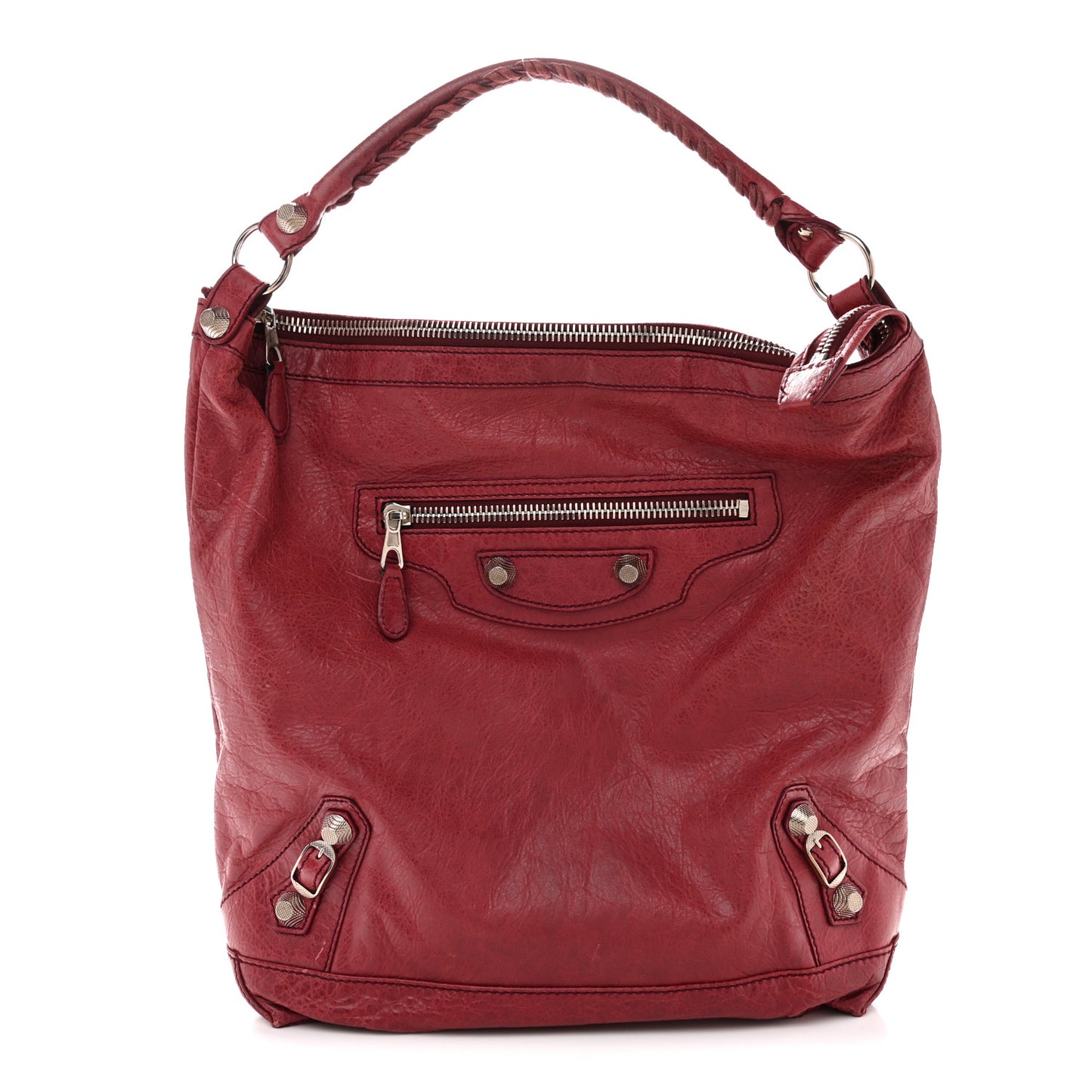 Agneau Giant 12 Silver Hardware Day Hobo Cassis