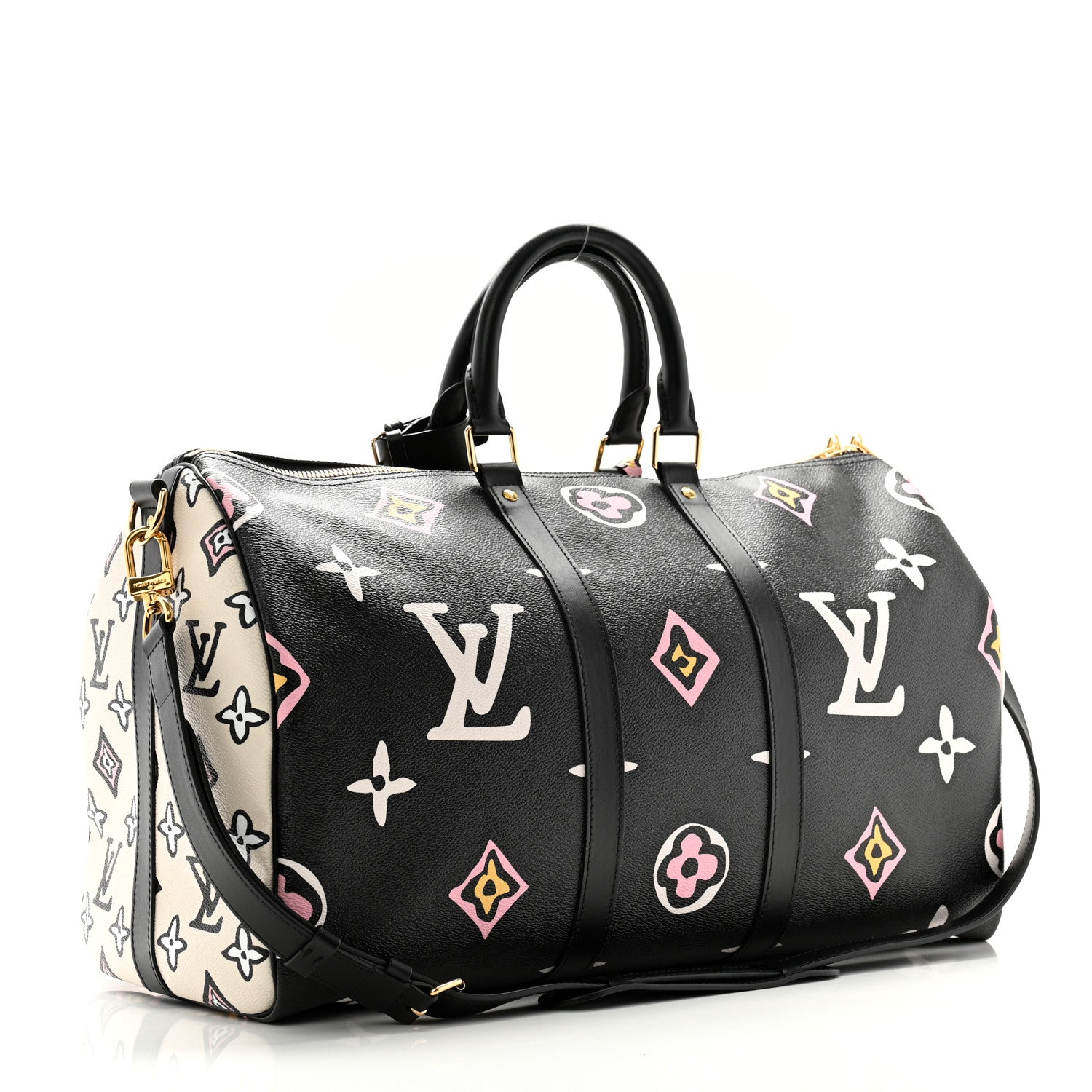 Louis Vuitton Monogram Giant Wild At Heart Keepall Bandouliere 45 Black 2 of 9