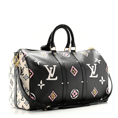 Louis Vuitton Monogram Giant Wild At Heart Keepall Bandouliere 45 Black 2 of 9