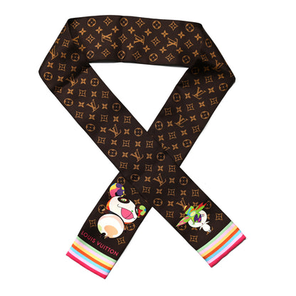 Louis Vuitton LV X TM Silk Monogram Superflat Character Bandeau Brown 1 of 3