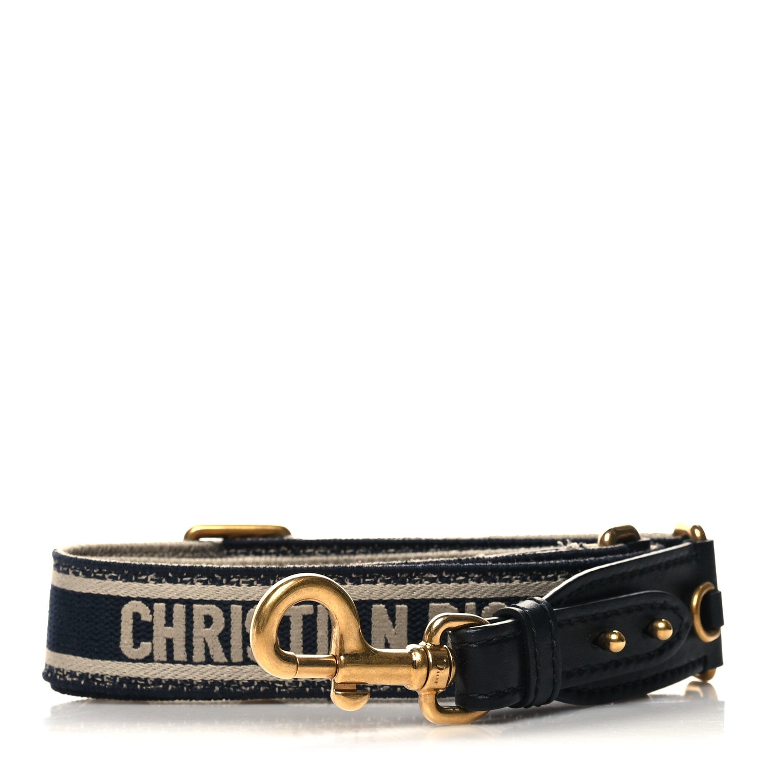 Christian Dior Canvas Embroidered Shoulder Strap Blue 1 of 4