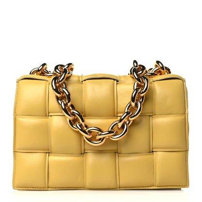 Bottega Veneta Lambskin Maxi Intreccio Padded Chain Cassette Crossbody Bag Butter 1 of 7