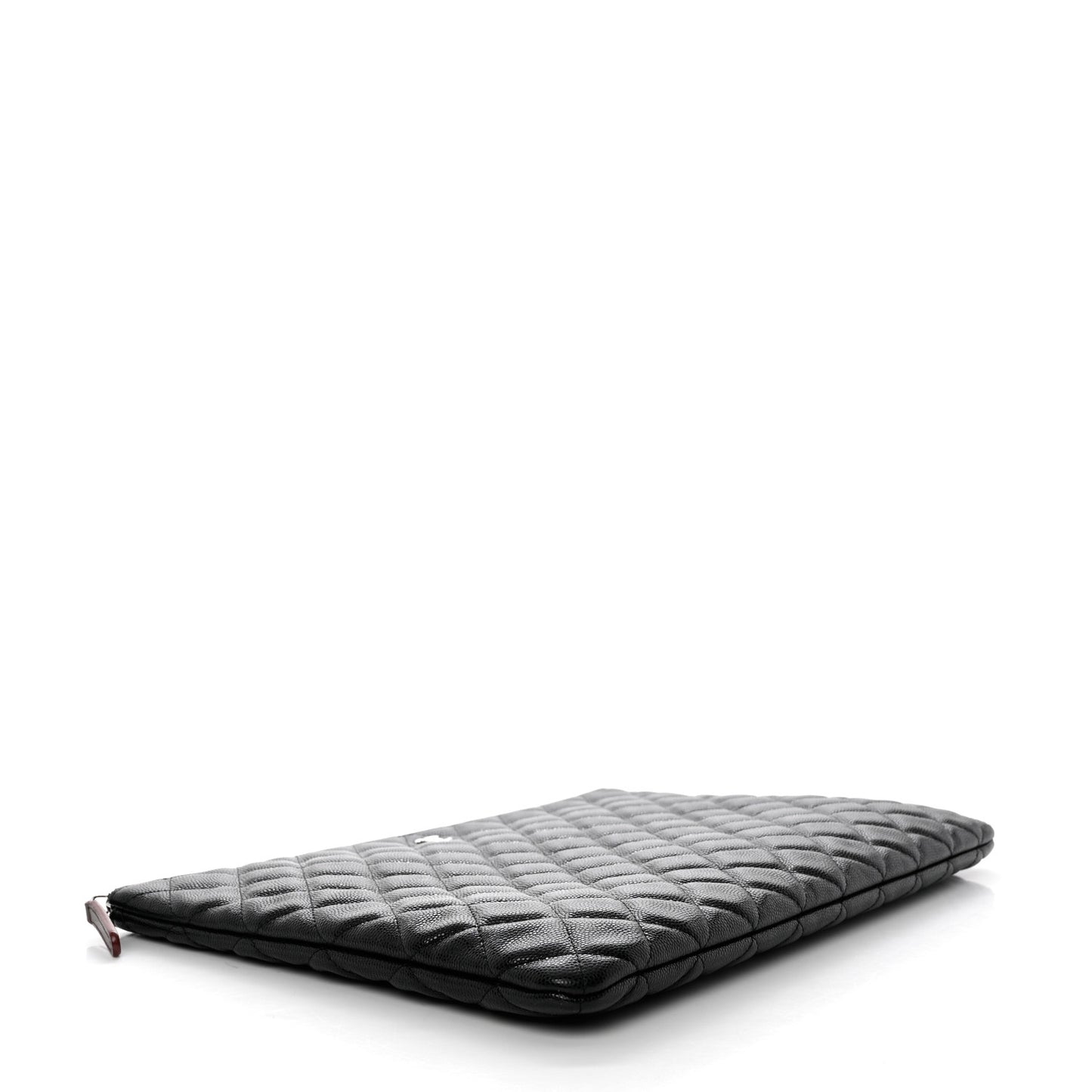 Caviar Quilted Large Cosmetic Case Black