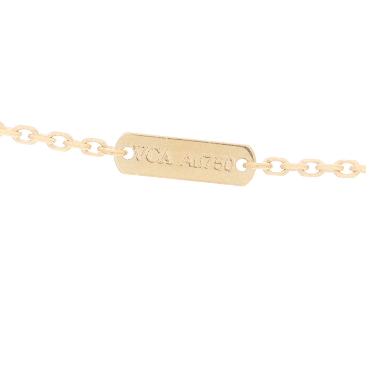 18K Yellow Gold Black Onyx Vintage Alhambra Pendant Necklace