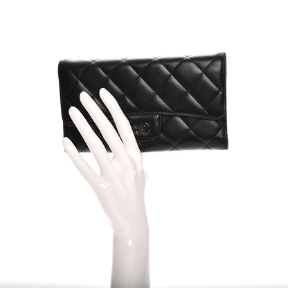 Chanel Lambskin Quilted Large Flap Wallet Black 2 of 10