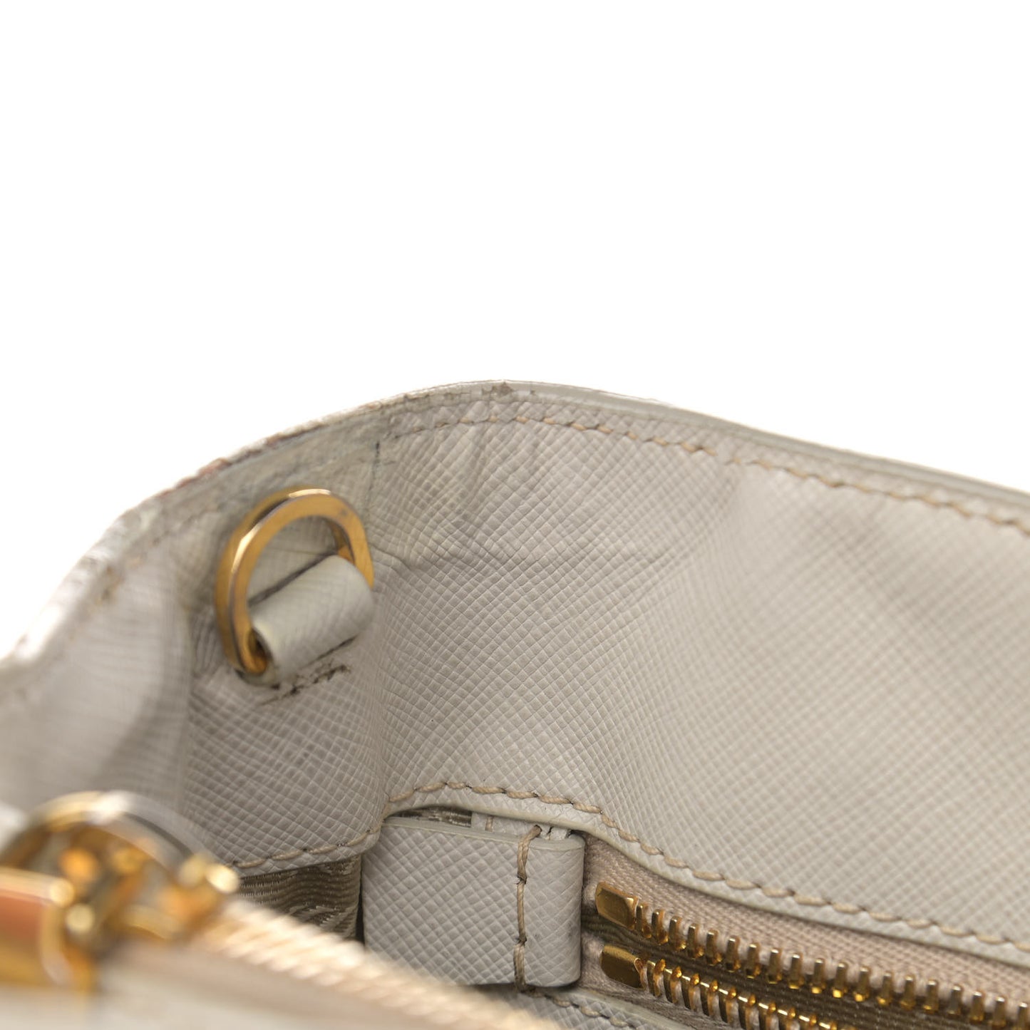 Saffiano Medium Galleria Double Zip Tote Bianco