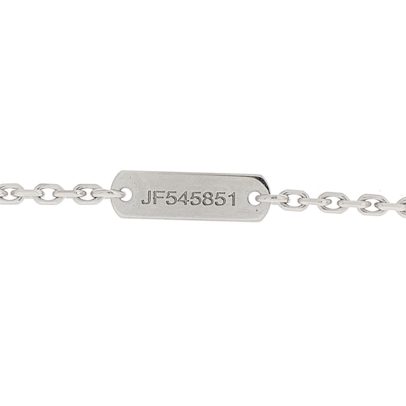18K White Rose Gold Diamond Guilloche Vintage Alhambra Pendant Necklace