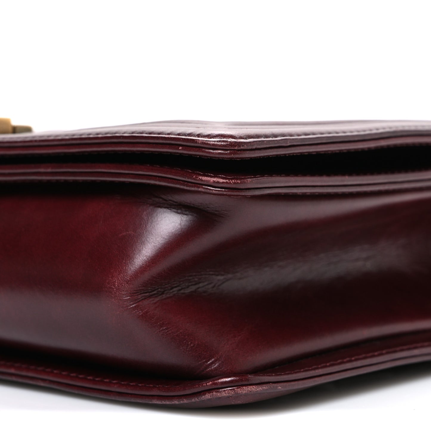 Calfskin Embossed New Medium Paris Salzburg Boy Flap Burgundy