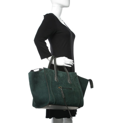 Celine Nubuck Medium Phantom Luggage Bottle Green 3 of 15