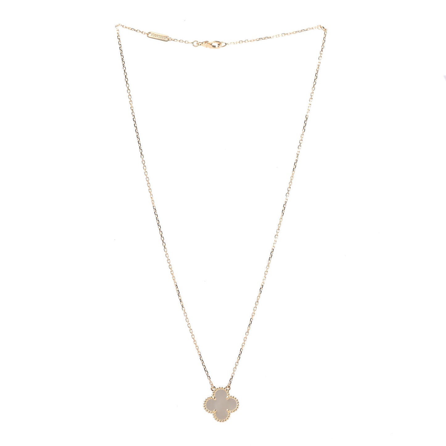 18K Yellow Gold Mother of Pearl Vintage Alhambra Pendant Necklace