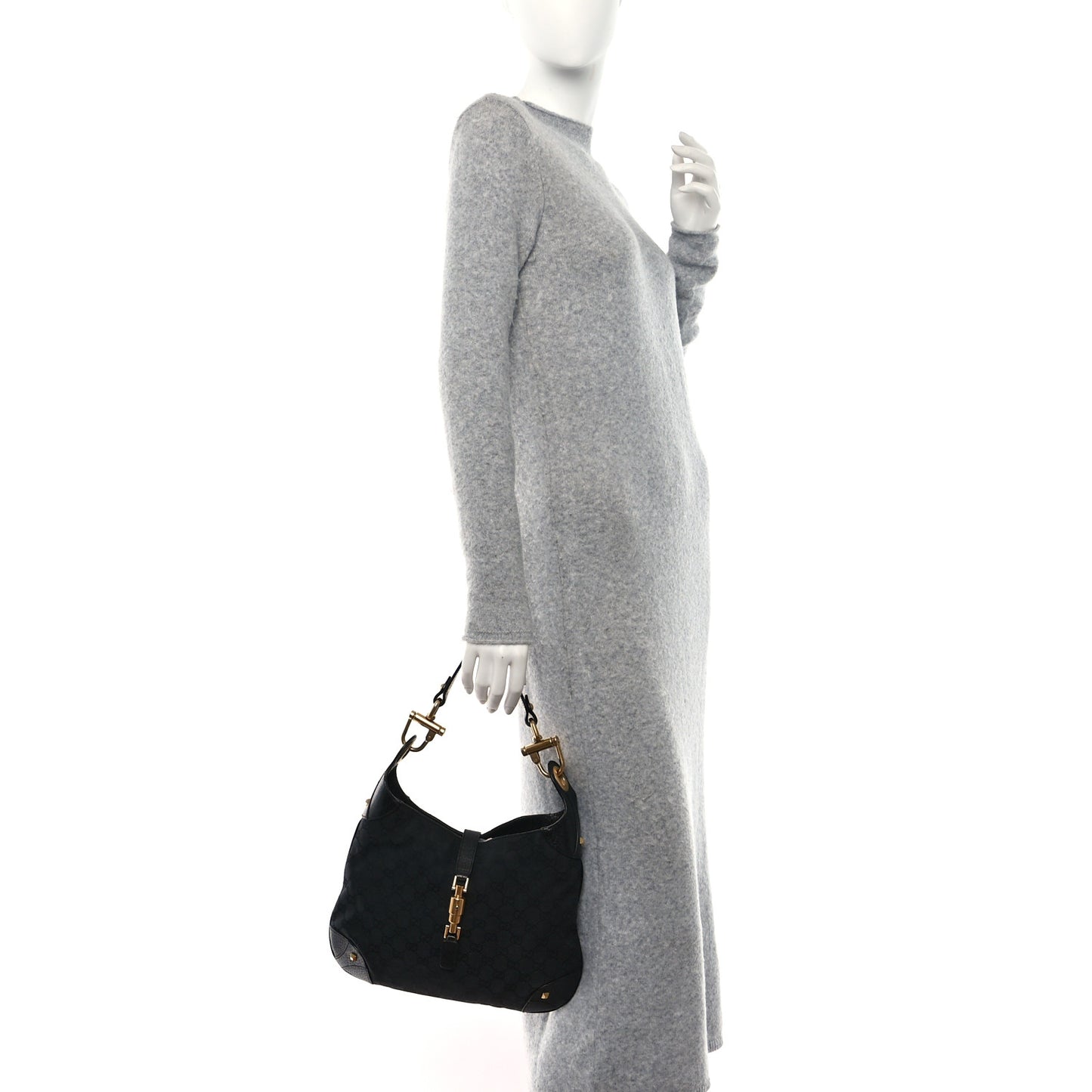 Monogram Piston Lock Jackie O Hobo Black