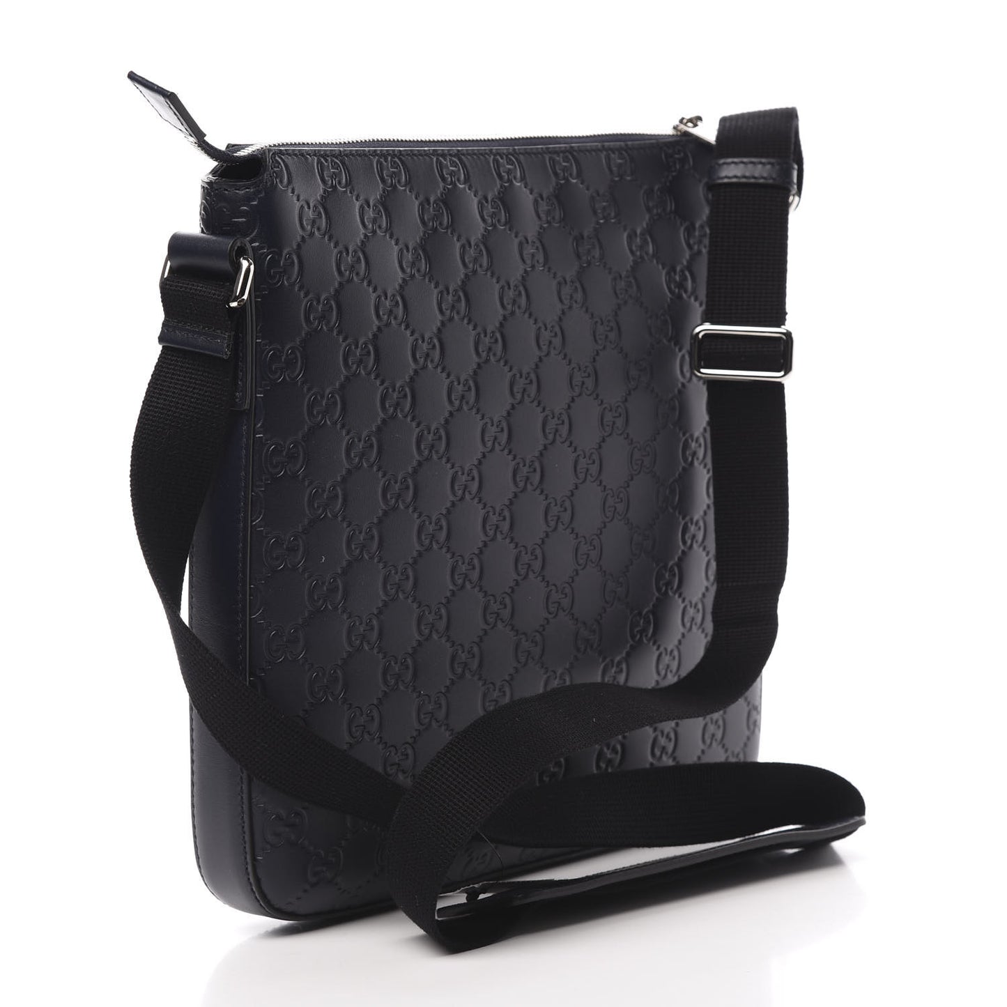 Guccissima Signature Medium Flat Messenger Bag Blue