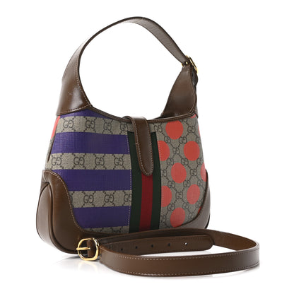 Gucci GG Supreme Monogram Azalea Calfskin Print Web Small Jackie 1961 Hobo Multicolor 3 of 11