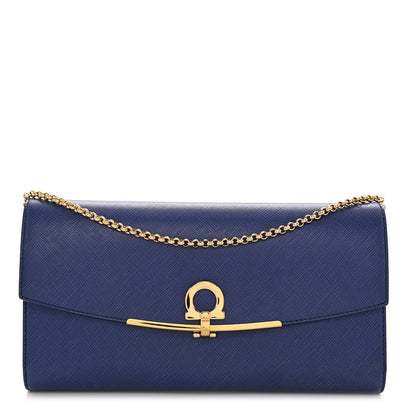 Salvatore Ferragamo Printed Calfskin Gancini Icona Mini Bag Blue 1 of 9
