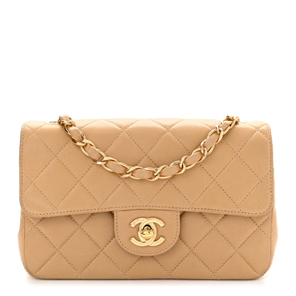 Chanel Lambskin Quilted Mini Rectangular Flap Dark Beige 1 of 11
