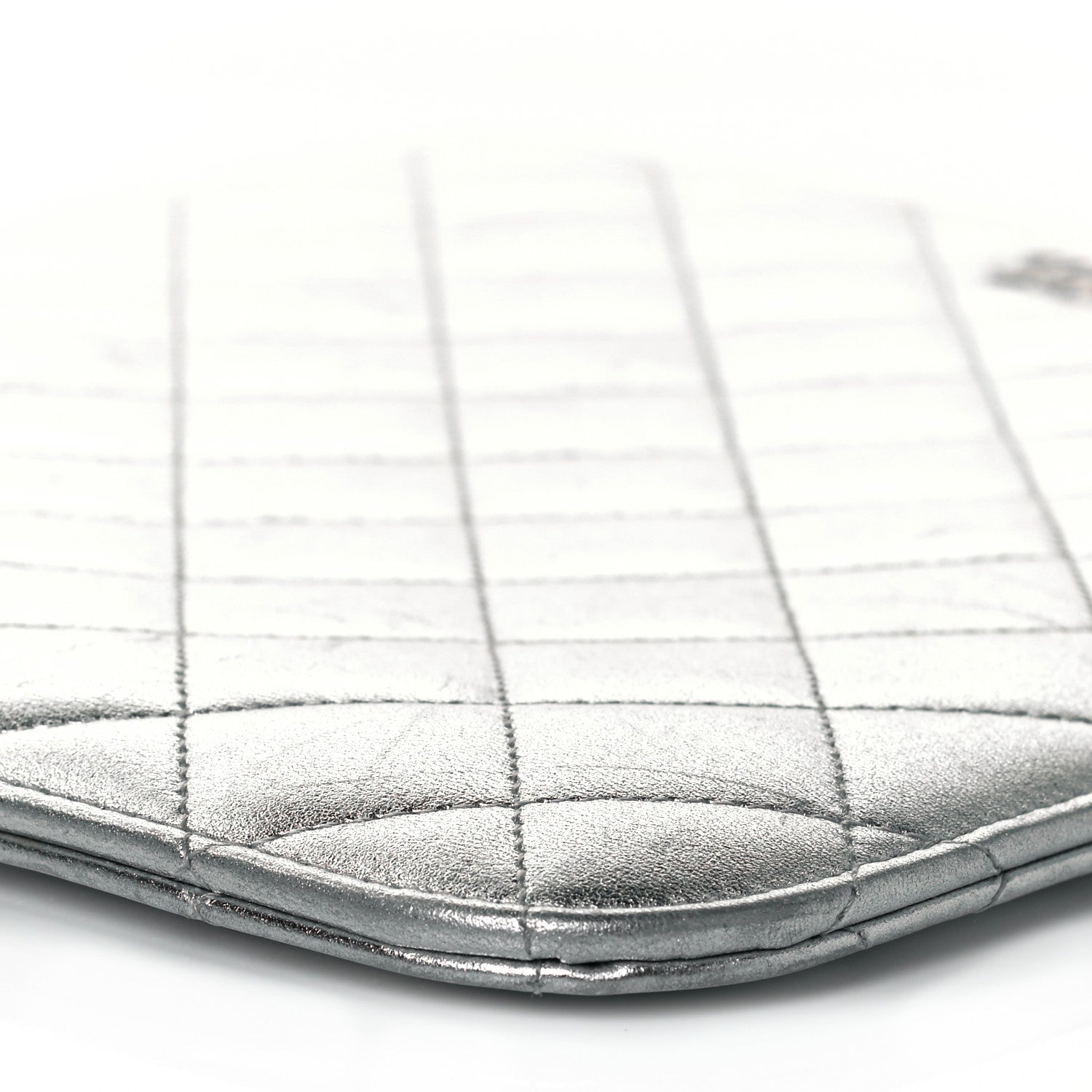 Chanel Metallic Lambskin Quilted iPad Case Sleeve Silver 9 of 9