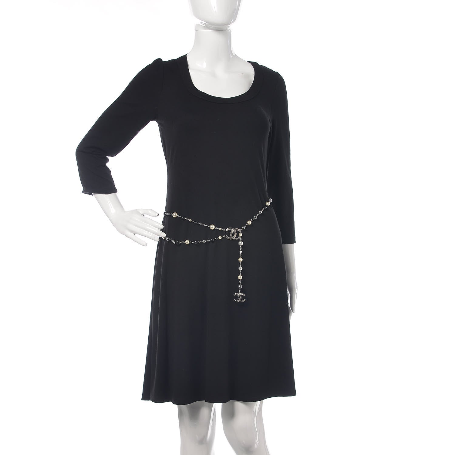 Chanel Ruthenium Pearl Bead CC Belt Black 2 of 5