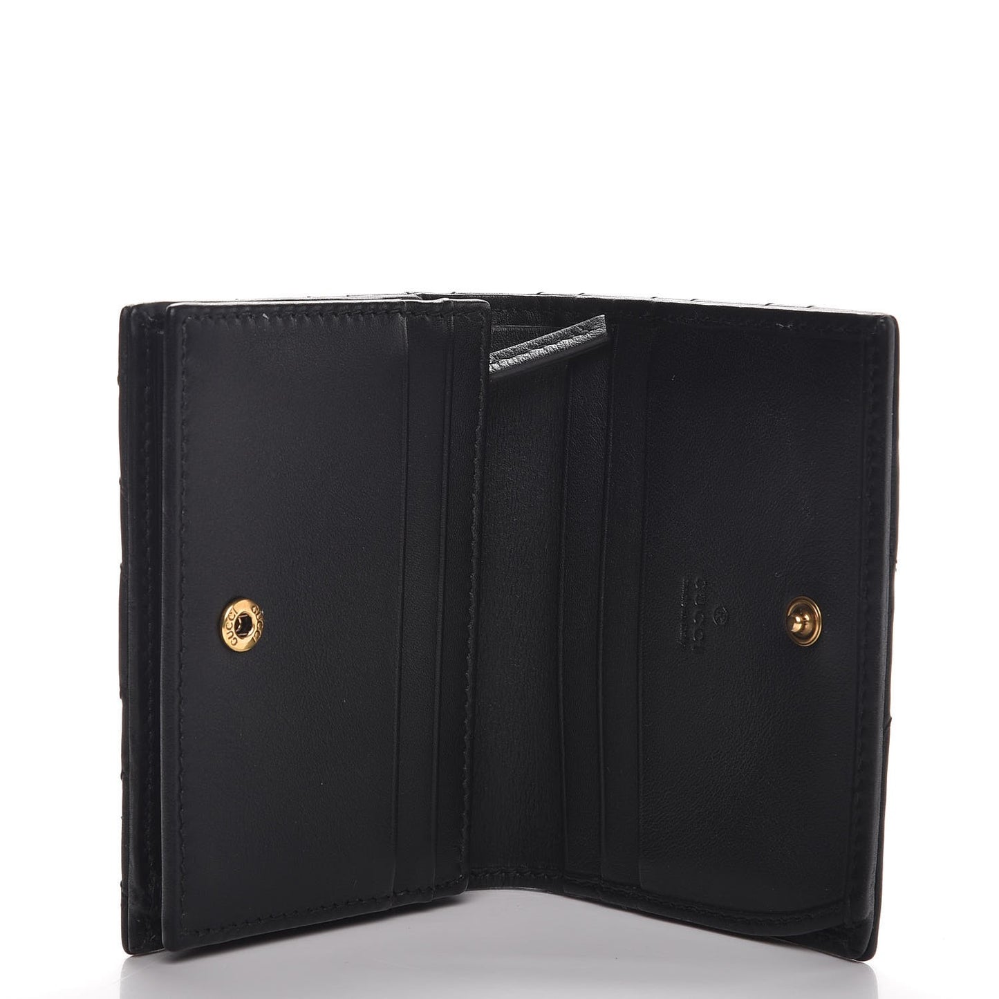 Calfskin Matelasse GG Marmont Card Case Wallet Black
