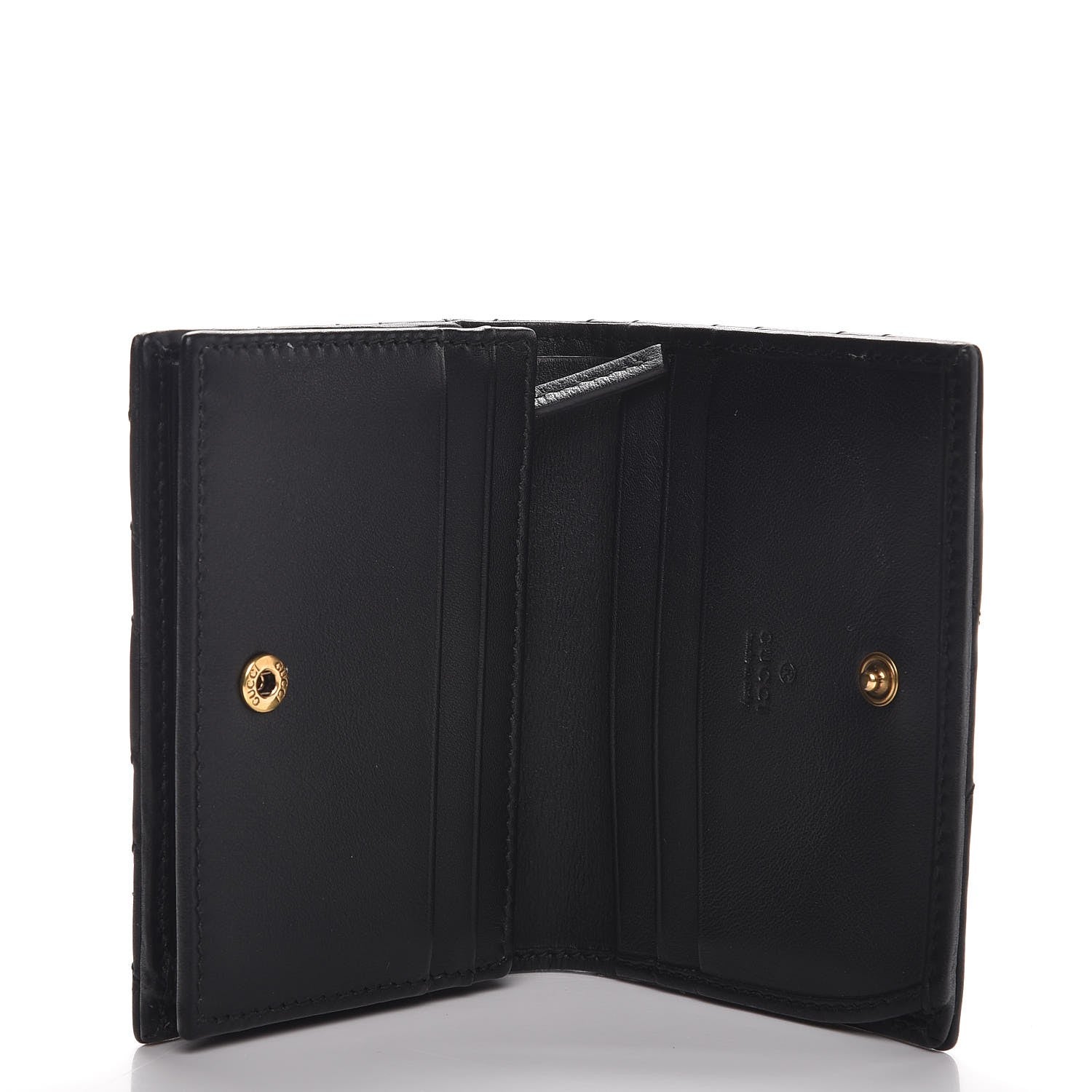 Gucci Calfskin Matelasse GG Marmont Card Case Wallet Black 5 of 7