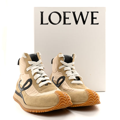 Loewe Nylon Suede Flow Runner High Top Sneakers 37 Gold Black 12 of 12