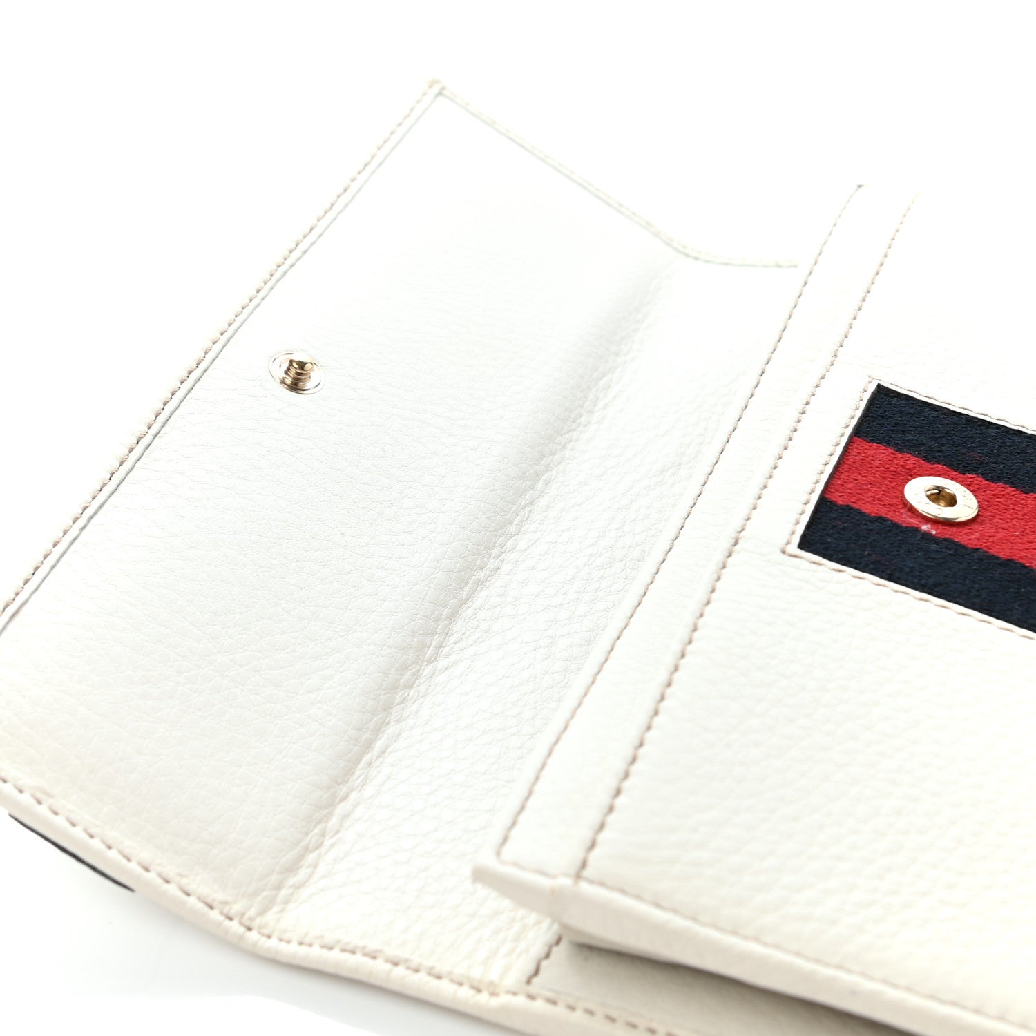 Gucci Calfskin Horsebit Web Continental Wallet White 8 of 10