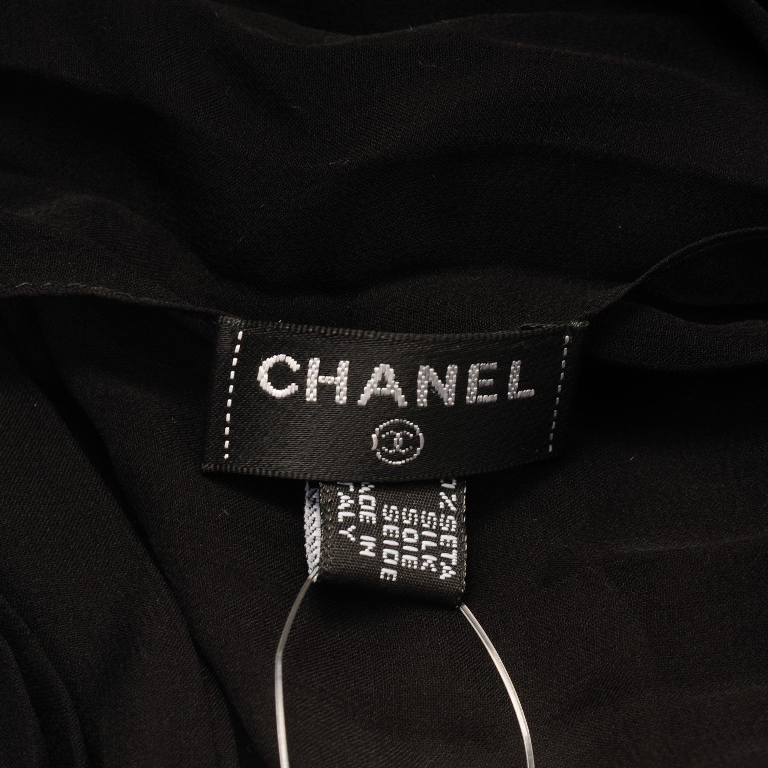 Chanel Silk CC Scarf Black 5 of 7