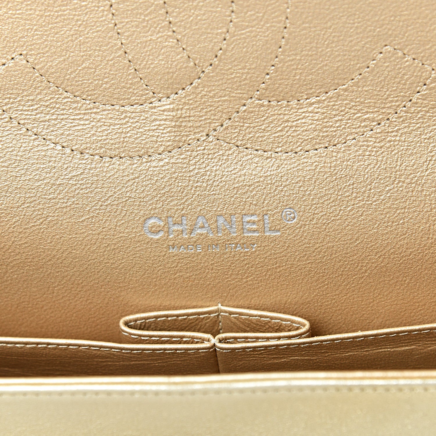 Chanel Metallic Washed Lambskin Quilted Jumbo Double Flap Dark Gold Black 5 of 16